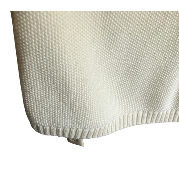 Talbots Cream Cozy Cable Knit Career Ivory Crew Neck Sweater Sz Large Petite - Picture 4 of 8